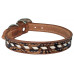 COPENHAGEN BROWN FLORAL / WHITE LACE DOG COLLAR