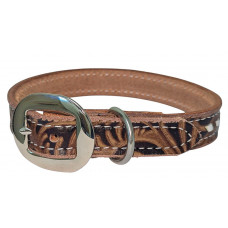 COPENHAGEN BROWN FLORAL / WHITE LACE DOG COLLAR