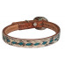 COWHIDE LEATHER w/ TURQUOISE LACE DOG COLLAR