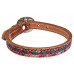 PINK FLAMINGO FLORAL/ TURQUOISE LACE DOG COLLAR