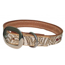 SAND FLORAL / RED LACE DOG COLLAR