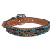 SEA TURQUOISE GATOR / WHISKEY BROWN LACE DOG COLLAR