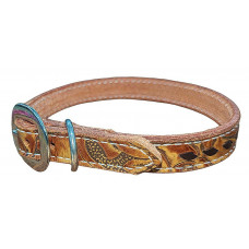 WHISKEY BROWN FLORAL / CHOCOLATE BROWN LACE DOG COLLAR