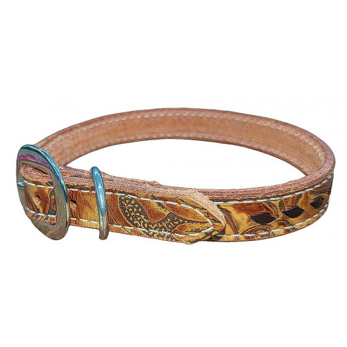 WHISKEY BROWN FLORAL / CHOCOLATE BROWN LACE DOG COLLAR