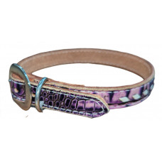 PURPLE GATOR / WHITE LACE DOG COLLAR