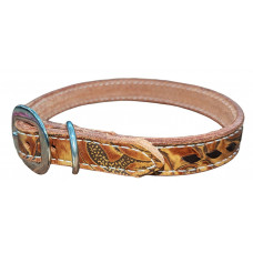 WHISKEY BROWN FLORAL / CHOCOLATE BROWN LACE DOG COLLAR