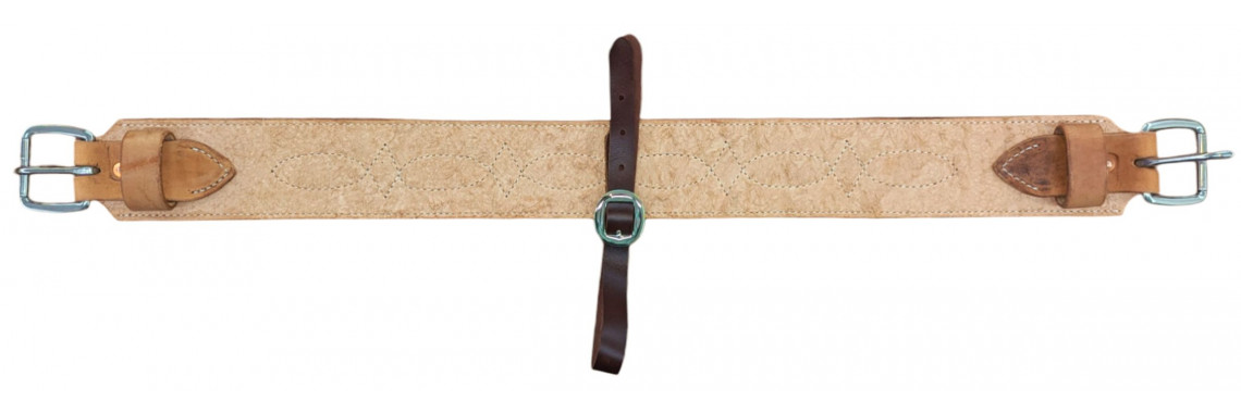 3" rough out and harness leather flank cinch