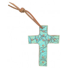 CROSS 13-Antique Tq Floral- copper spots CROSS 13-Antique Tq Floral- copper spots