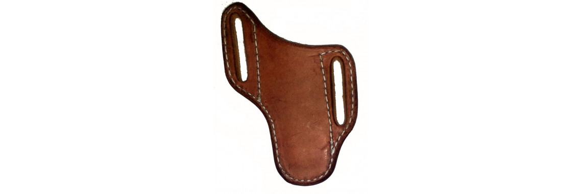 Angled pancake knife sheath out of harness leather