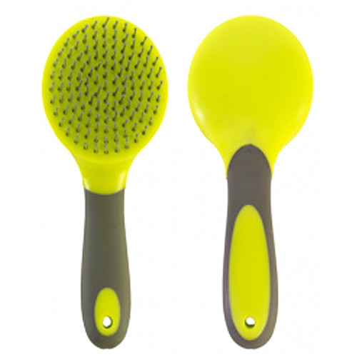 65060- Two tone yellow / grey soft touch main & tail brush