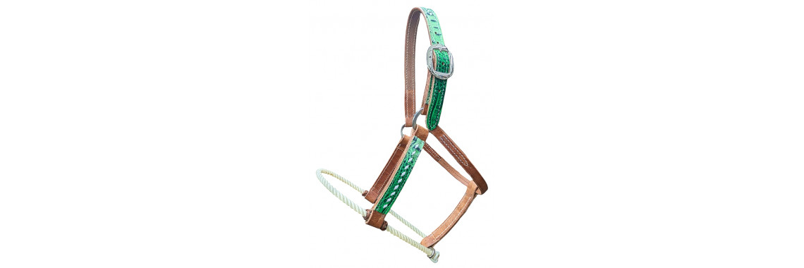 Rope nose leather halter