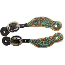 SSK3332-1BS-C-TURQUOISE FLORAL- WHISKEY BROWN LACE