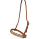 NB3-4BS- Harness leather noseband w/ buck stitched roughout overlay.