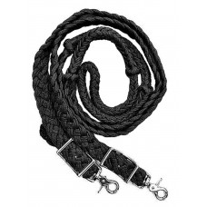 470000- Black braided paracord barrel rein. NP hardware 470000- Black braided paracord barrel rein. NP hardware