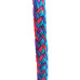 470000- Hot pink, Purple, & Sky Blue braided paracord barrel rein. NP hardware