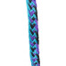 470000- Purple, Black, & Turquoise braided paracord barrel rein. NP hardware
