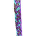 470000- Purple, Grey, & Mint braided paracord barrel rein. NP hardware
