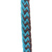 470000-Turquoise & Brown braided paracord barrel rein. NP hardware