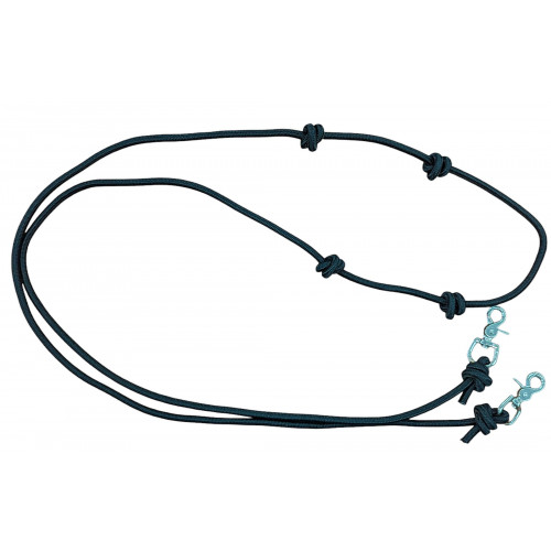 68459- Mountain rope knotted barrel rein- Use dropdown to select color.