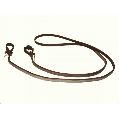 RR158-4RO- 5/8" Harness roping rein w/ rough out overlay.