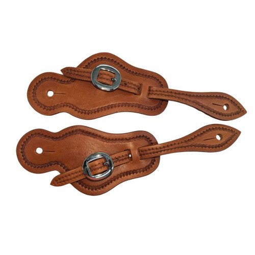 SS132LT-BT- Tooled lace thru spur strap