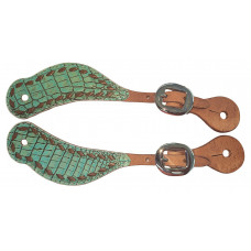 SS3332-2BS- TURQUOISE GATOR / WHISKEY BROWN LACE