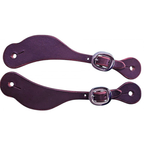 SS3332B- Burgundy latigo spur strap