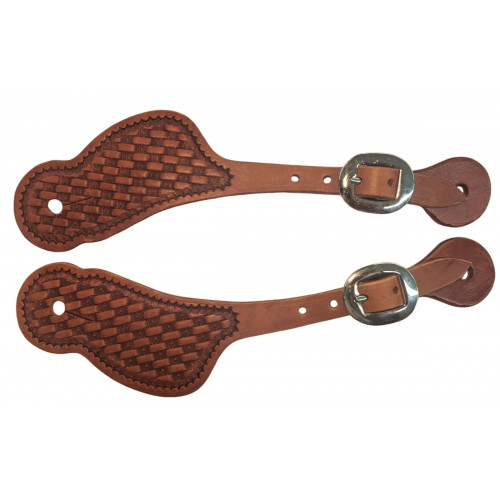 SS6132T-Basket tooled lace thru spur straps
