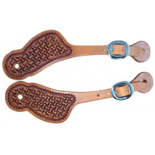 SS6132T-Swirl tooled lace thru spur straps