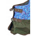 E600- TURQUOISE PAISLEY w/ BROWN TRIM