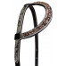 SLE11322-5RSP25-C- COPPER Chocolate bridle w/ Cowhide & cowboy dots slide ear