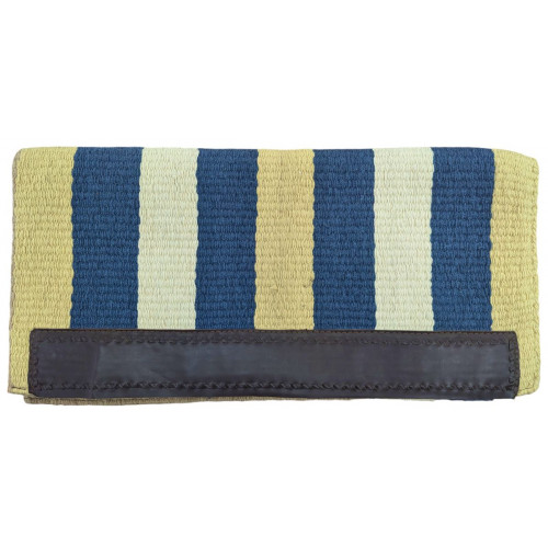 1424 Lemon, Navy, & Cream Casa Zia wool saddle blanket
