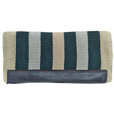 1424 Tan, Hunter Green, & Silver Casa Zia wool saddle blanket